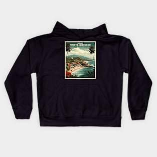 Puerto Escondido Oaxaca Mexico Vintage Tourism Travel Kids Hoodie